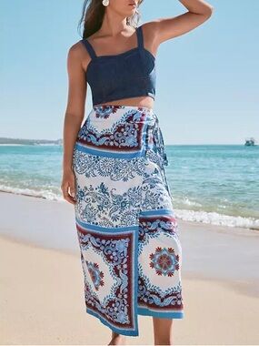 Loft- Tiled Wrap Midi Skirt.  Size 2.  Never worn